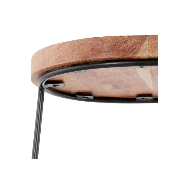 Scaun inalt bar Mert design industrial, sezut lemn acacia, picioare negre otel, BS03410NABL - Kokoon [9]