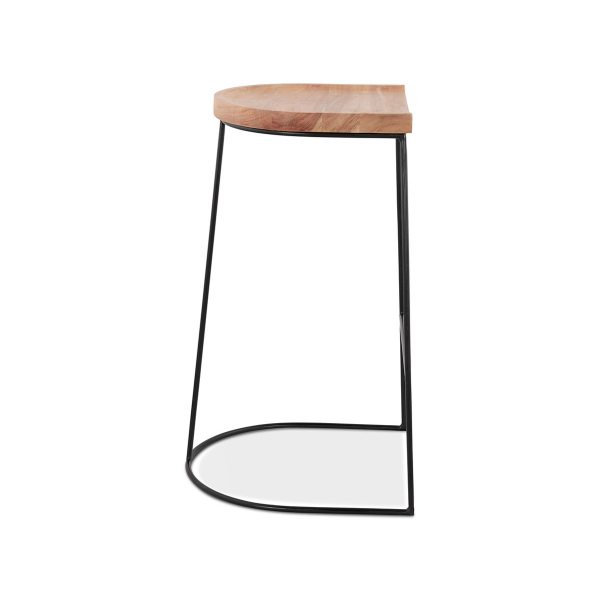Scaun inalt bar Mert design industrial, sezut lemn acacia, picioare negre otel, BS03410NABL - Kokoon [3]