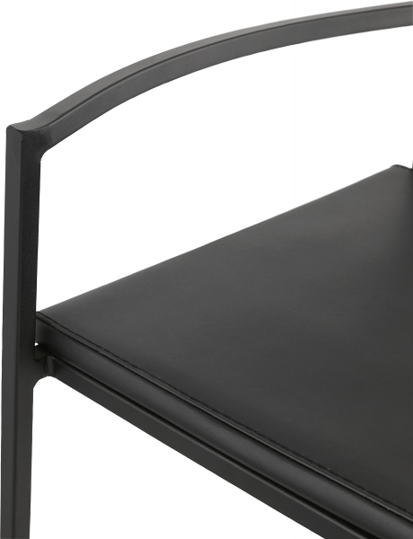 Scaun inalt bar Meto negru in stil industrial cu picioare negre din otel, BS03040BLBL - Kokoon [5]
