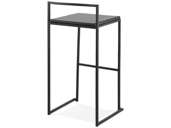 Scaun inalt bar Meto negru in stil industrial cu picioare negre din otel, BS03040BLBL - Kokoon [3]