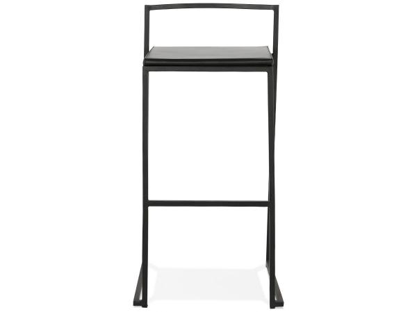 Scaun inalt bar Meto negru in stil industrial cu picioare negre din otel, BS03040BLBL - Kokoon [2]