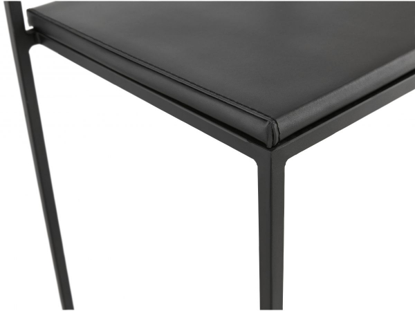 Scaun inalt bar Meto negru in stil industrial cu picioare negre din otel, BS03040BLBL - Kokoon [4]