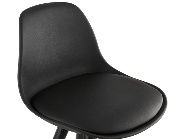 Scaun inalt bar negru Frey cu spatar inalt polipropilena si picioare negre din lemn, BS02800BLBL - Kokoon [6]