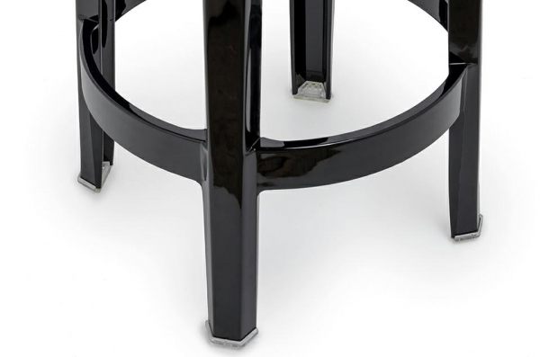 Scaun inalt bar rotund negru lucios fara spatar Arbana, design modern, policarbonat, 118-APC1.BLACK - King [4]