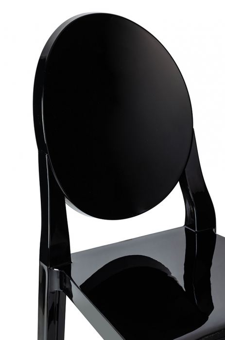 Scaun inalt bar-65 cm stil victorian Victoria II, policarbonat transparent/negru/gri, KH010100226 - King [9]