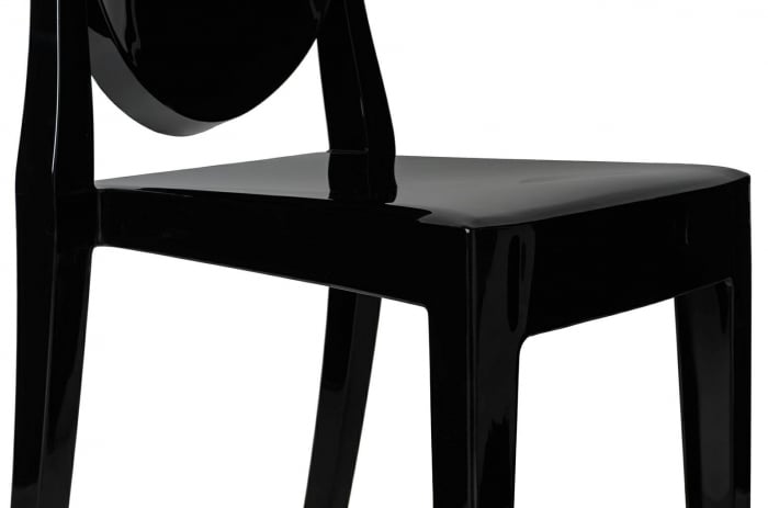 Scaun inalt bar-65 cm stil victorian Victoria II, policarbonat transparent/negru/gri, KH010100226 - King [12]