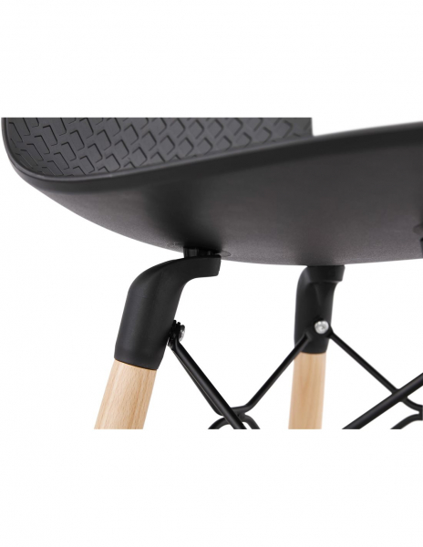 Scaun inalt bar Terri din polipropilena cu picioare lemn, design scandinav, BS02500BL - Kokoon [8]