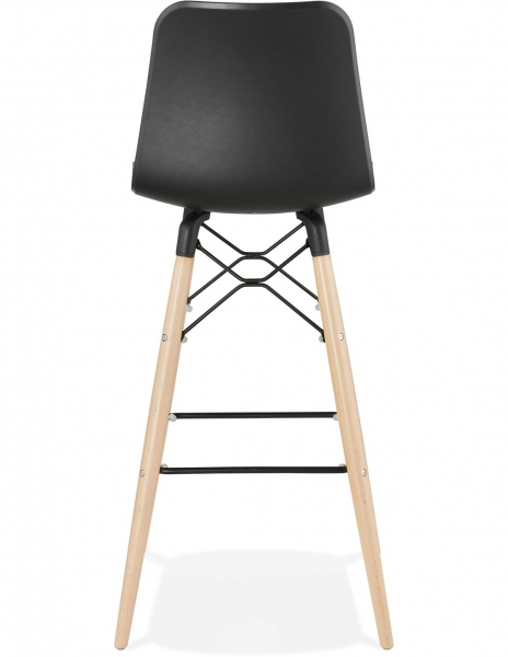 Scaun inalt bar Terri din polipropilena cu picioare lemn, design scandinav, BS02500BL - Kokoon [5]