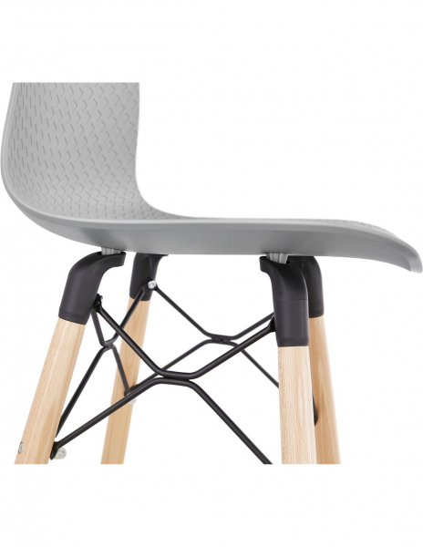 Scaun inalt bar Terri din polipropilena cu picioare lemn, design scandinav, BS02510GR - Kokoon [7]