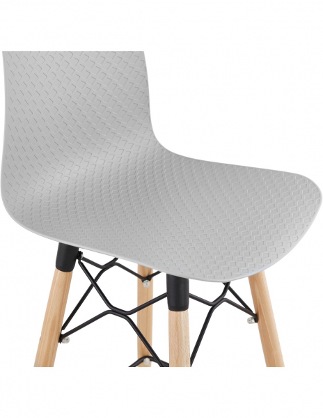 Scaun inalt bar Terri din polipropilena cu picioare lemn, design scandinav, BS02510GR - Kokoon [6]