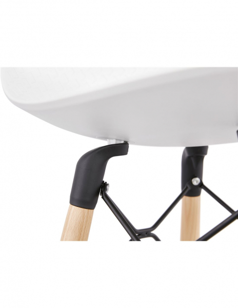 Scaun inalt bar Terri din polipropilena cu picioare lemn, design scandinav, BS02480WH - Kokoon [7]