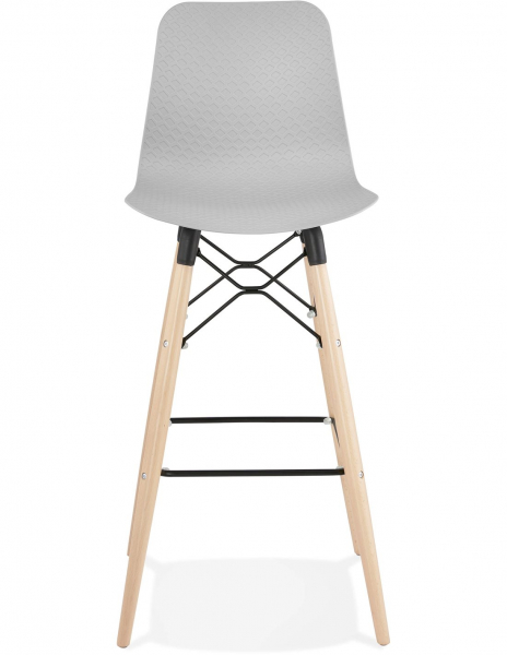 Scaun inalt bar Terri din polipropilena cu picioare lemn, design scandinav, BS02510GR - Kokoon [2]