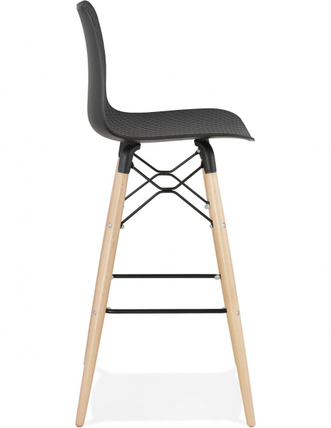 Scaun inalt bar Terri din polipropilena cu picioare lemn, design scandinav, BS02500BL - Kokoon [4]