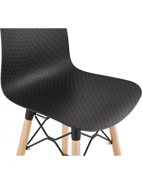 Scaun inalt bar Terri din polipropilena cu picioare lemn, design scandinav, BS02500BL - Kokoon [6]