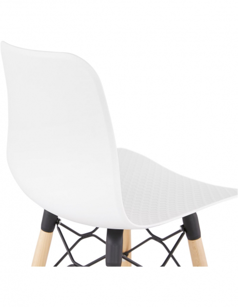 Scaun inalt bar Terri din polipropilena cu picioare lemn, design scandinav, BS02480WH - Kokoon [8]