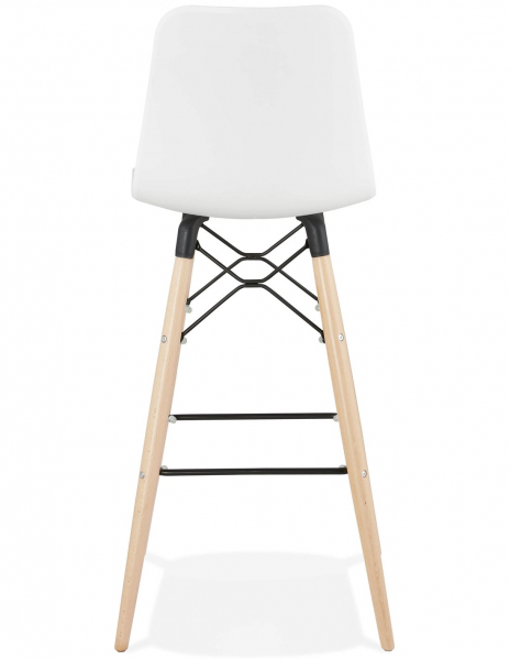 Scaun inalt bar Terri din polipropilena cu picioare lemn, design scandinav, BS02480WH - Kokoon [4]