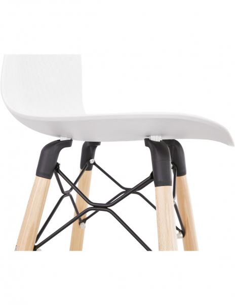 Scaun inalt bar Terri din polipropilena cu picioare lemn, design scandinav, BS02480WH - Kokoon [9]