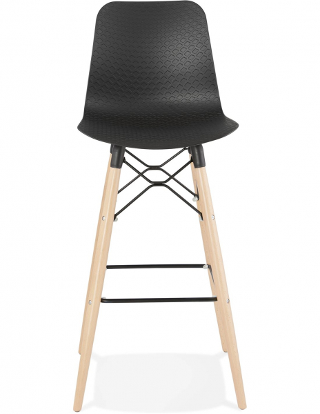 Scaun inalt bar Terri din polipropilena cu picioare lemn, design scandinav, BS02500BL - Kokoon [2]