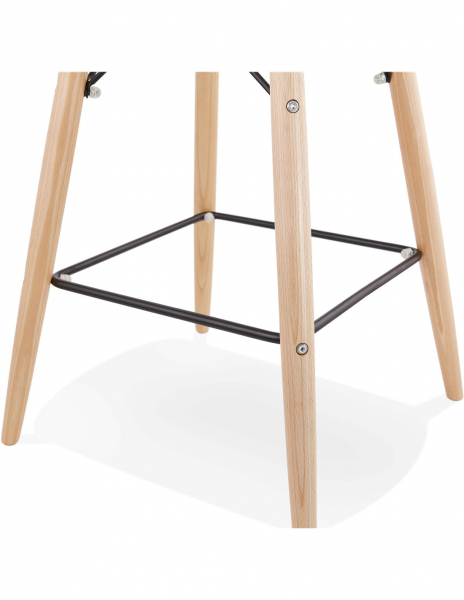 Scaun inalt bar Terri din polipropilena cu picioare lemn, design scandinav, BS02510GR - Kokoon [9]