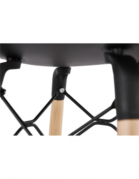 Scaun inalt bar Terri din polipropilena cu picioare lemn, design scandinav, BS02500BL - Kokoon [9]