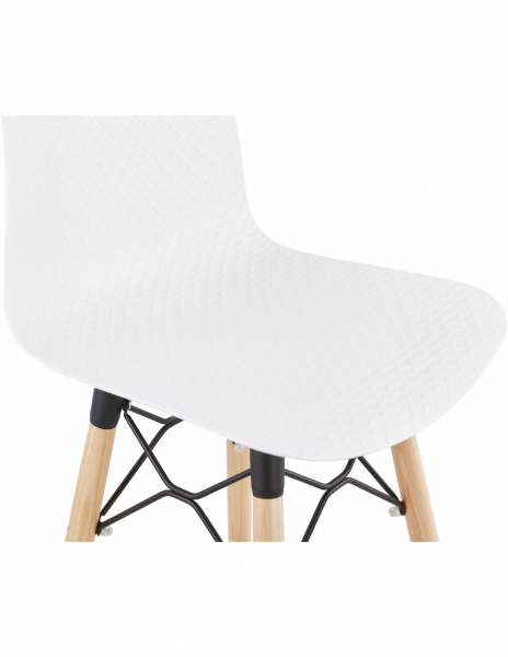 Scaun inalt bar Terri din polipropilena cu picioare lemn, design scandinav, BS02480WH - Kokoon [6]