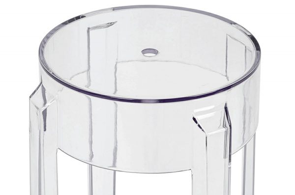 Scaun inalt bar transparent si rotund, fara spatar, Arbana 65 cm, policarbonat transparent, 118-APC1.CLEAR - King [4]