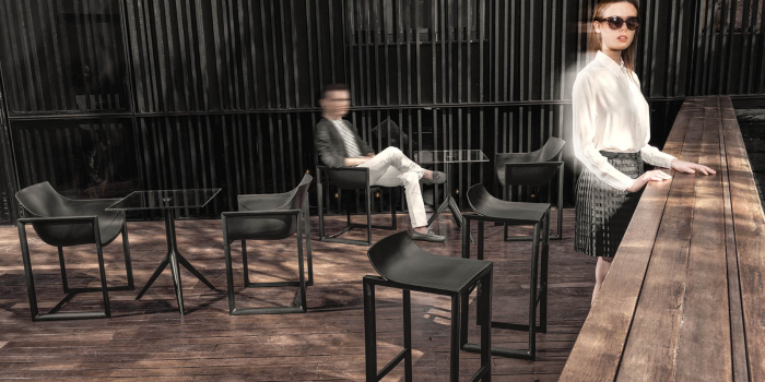 Scaun inalt bar Wall street 42x42x86 cm polipropilena, spatar jos, design minimalist, 65017 - Vondom [4]