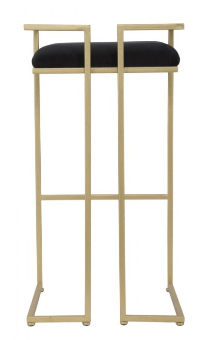 Scaun inalt de bar glam negru/auriu Jamir 42X42X81 cm metal/poliester [5]