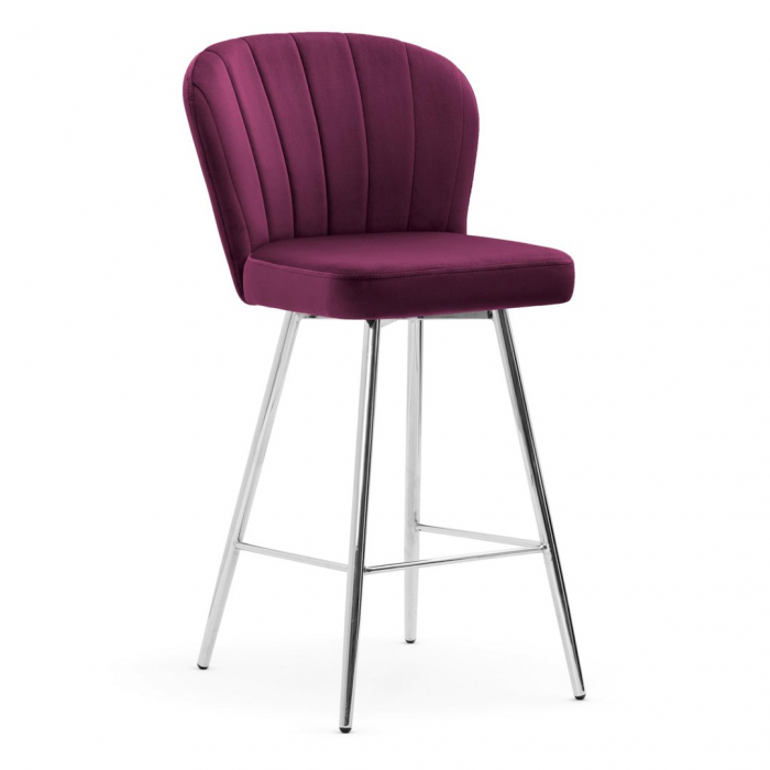 Scaun inalt de bar personalizabil Camper, fara cotiere, picioare metal, 70 cm, SHELH7STGR1XXXP - Atreve [15]