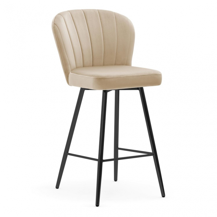 Scaun inalt de bar personalizabil Camper, fara cotiere, picioare metal, 60 cm, SHELH6STGR1XXXP - Atreve [5]