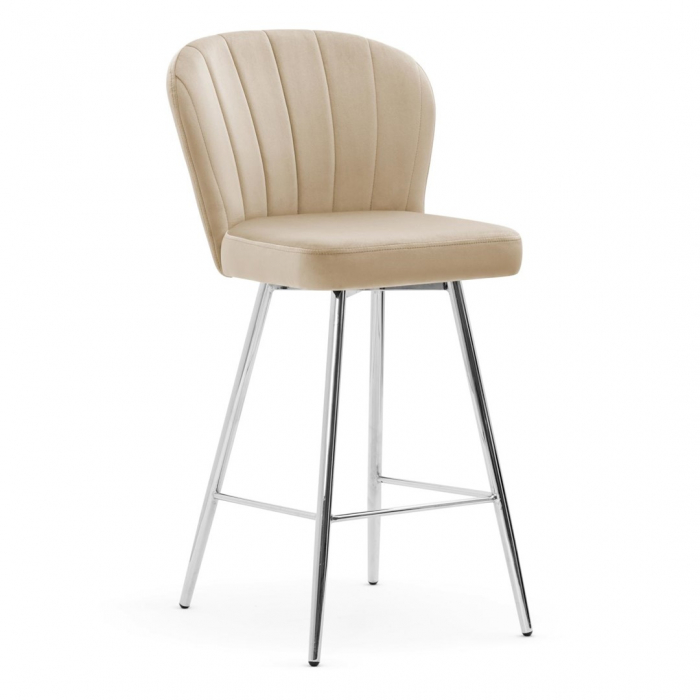 Scaun inalt de bar personalizabil Camper, fara cotiere, picioare metal, 70 cm, SHELH7STGR1XXXP - Atreve [7]