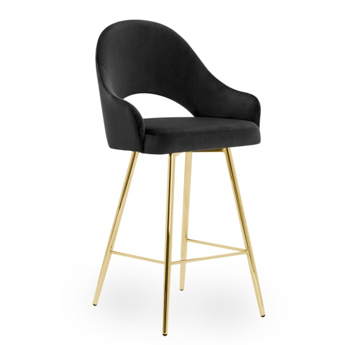 Scaun inalt de bar personalizabil Jessie, cu cotiere, picioare metal, 70 cm, GODAH7STGR1XXXP - Atreve [10]