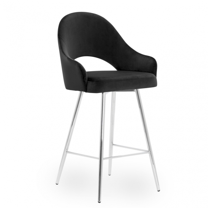 Scaun inalt de bar personalizabil Jessie, cu cotiere, picioare metal, 70 cm, GODAH7STGR1XXXP - Atreve [12]