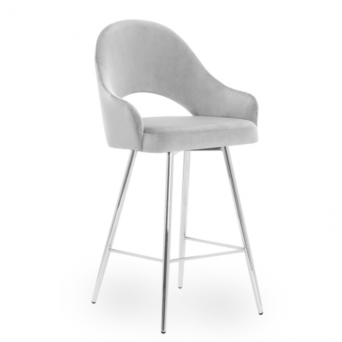Scaun inalt de bar personalizabil Jessie, cu cotiere, picioare metal, 70 cm, GODAH7STGR1XXXP - Atreve [4]