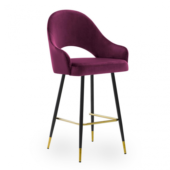 Scaun inalt de bar personalizabil Jessie, cu cotiere, picioare metal, 70 cm, GODAH7STGR1XXXP - Atreve [15]