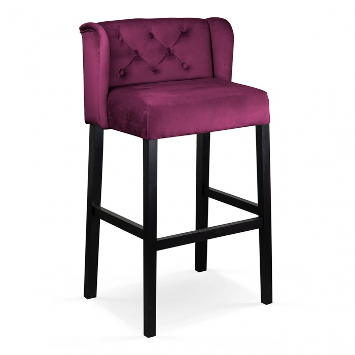 Scaun inalt de bar personalizabil Nadir, fara cotiere, picioare lemn, 60 cm, MANCH6STGR1XXXP - Atreve [4]