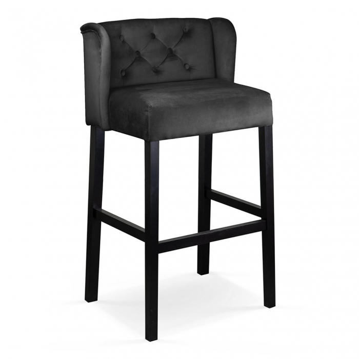 Scaun inalt de bar personalizabil Nadir, fara cotiere, picioare lemn, 60 cm, MANCH6STGR1XXXP - Atreve [3]