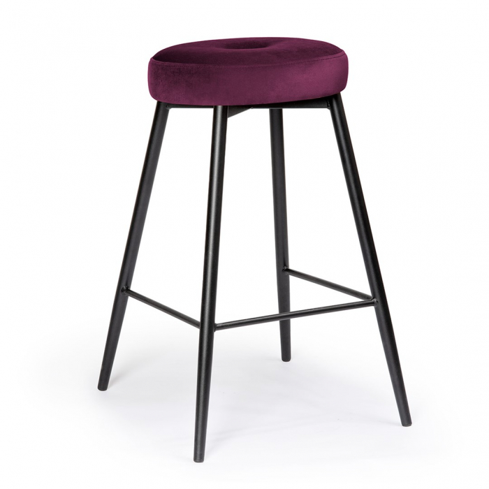 Scaun inalt de bar personalizabil Poppy II, picioare metal 60 cm, CONSH6STGR2XXXP - Atreve [13]