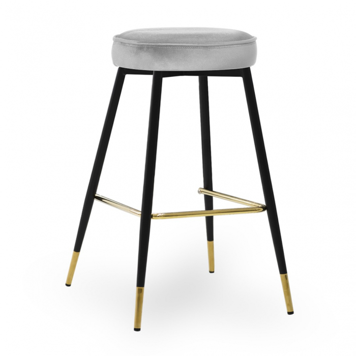 Scaun inalt de bar personalizabil Poppy, picioare metal 60 cm, CIRCH6STGR1XXXP - Atreve [2]