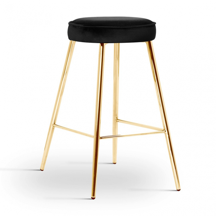 Scaun inalt de bar personalizabil Poppy, picioare metal 60 cm, CIRCH6STGR1XXXP - Atreve [15]
