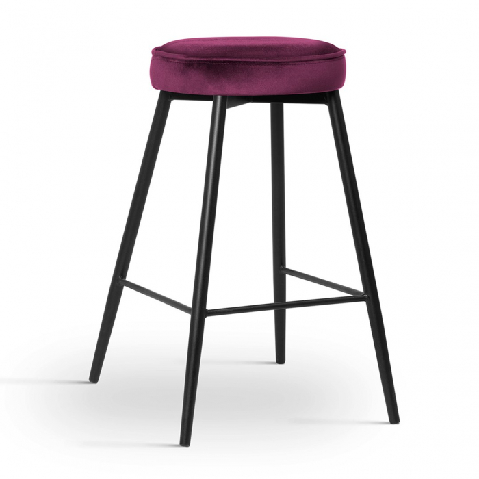 Scaun inalt de bar personalizabil Poppy, picioare metal 60 cm, CIRCH6STGR1XXXP - Atreve [13]