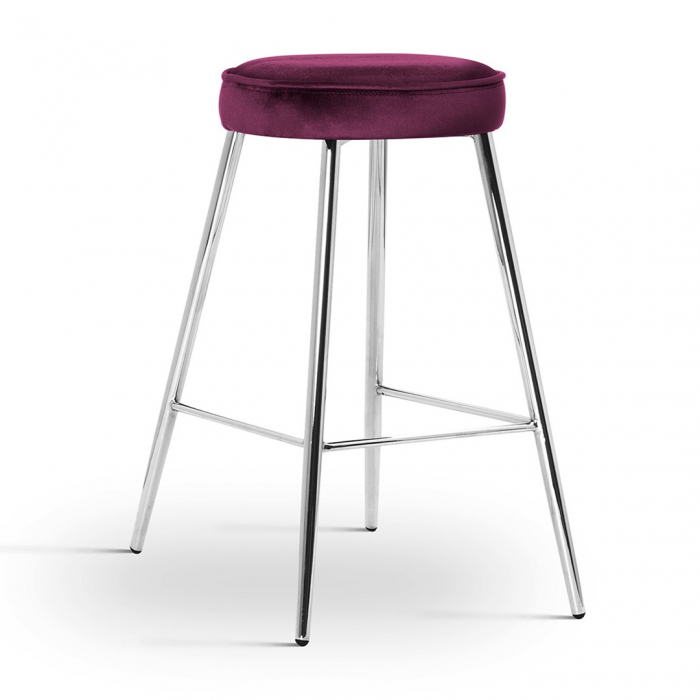 Scaun inalt de bar personalizabil Poppy, picioare metal 60 cm, CIRCH6STGR1XXXP - Atreve [12]