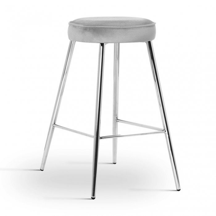 Scaun inalt de bar personalizabil Poppy, picioare metal 60 cm, CIRCH6STGR1XXXP - Atreve [4]