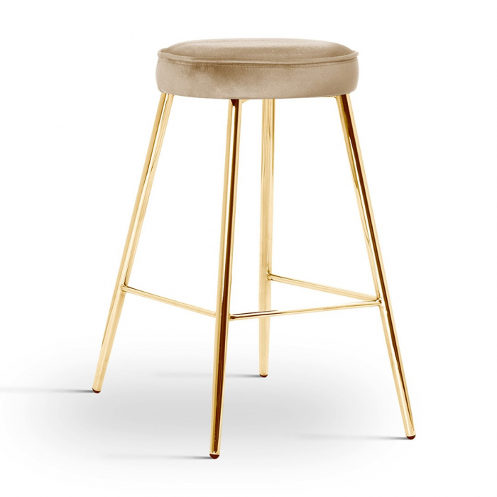 Scaun inalt de bar personalizabil Poppy, picioare metal 60 cm, CIRCH6STGR1XXXP - Atreve [7]