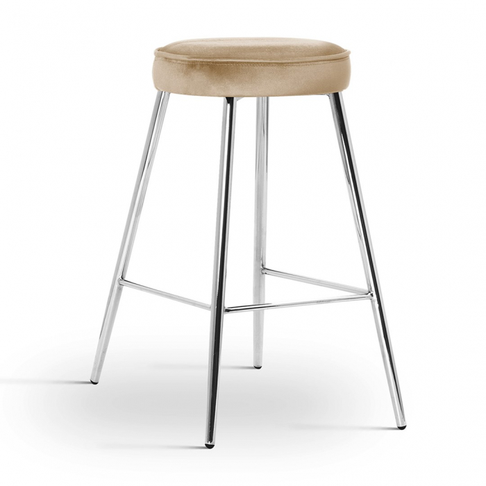 Scaun inalt de bar personalizabil Poppy, picioare metal 60 cm, CIRCH6STGR1XXXP - Atreve [8]