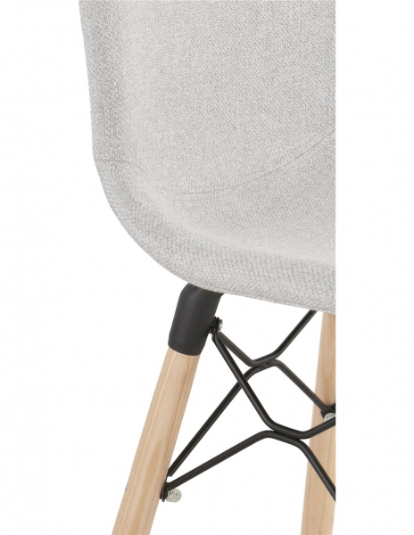 Scaun inalt de design bar Neno II gri deschis tapiterie material / picioare lemn, BS02680LG - Kokoon [9]