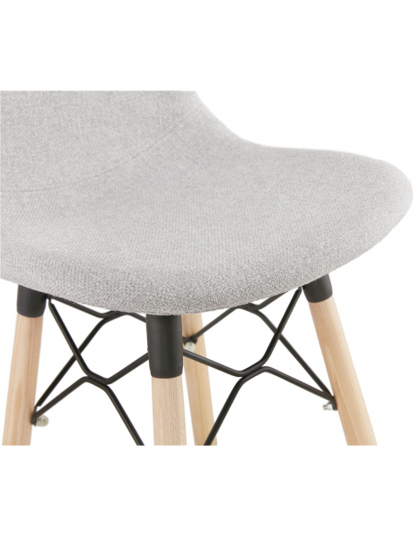 Scaun inalt de design bar Neno II gri deschis tapiterie material / picioare lemn, BS02680LG - Kokoon [6]