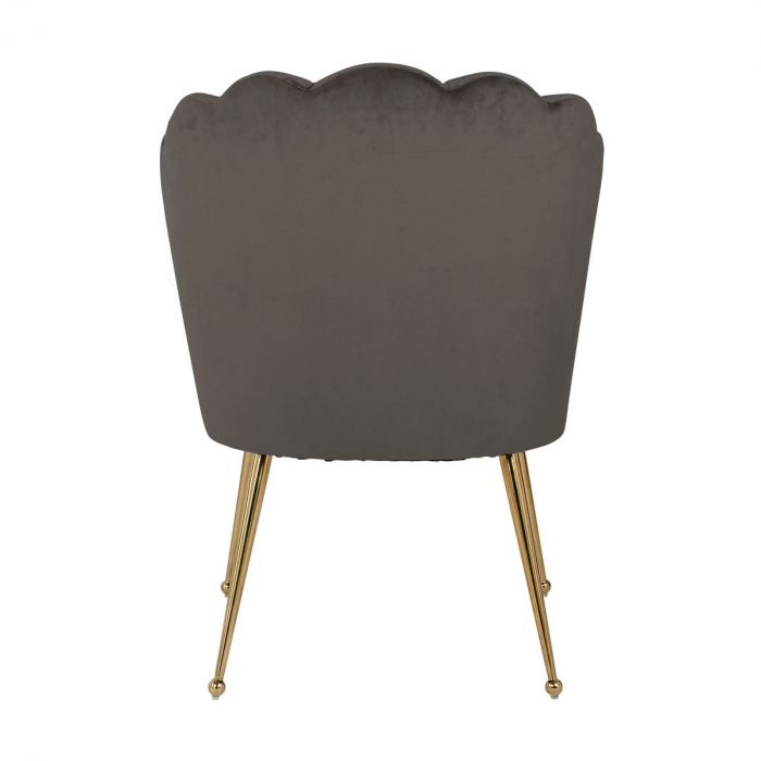 Scaun living catifea lux Toni diverse culori, baza otel inoxidabil auriu, S4445 KHAKI VELVET - Richmond Interiors [8]