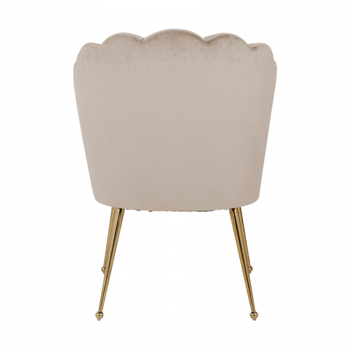 Scaun living catifea lux Toni diverse culori, baza otel inoxidabil auriu, S4445 KHAKI VELVET - Richmond Interiors [4]