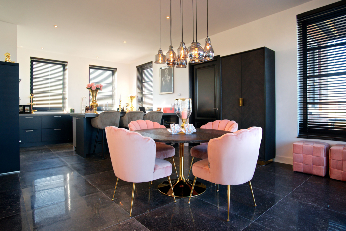 Scaun living catifea lux Toni diverse culori, baza otel inoxidabil auriu, S4445 KHAKI VELVET - Richmond Interiors [14]